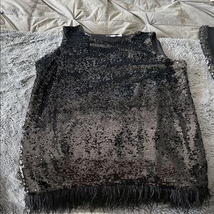 Chico's Black Sequin Top